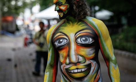 nudes body|10 stunning photos from NYCs final naked bodypainting day